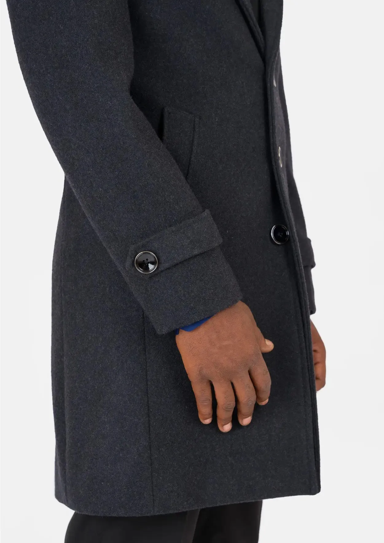 Charcoal Wool Classic Overcoat