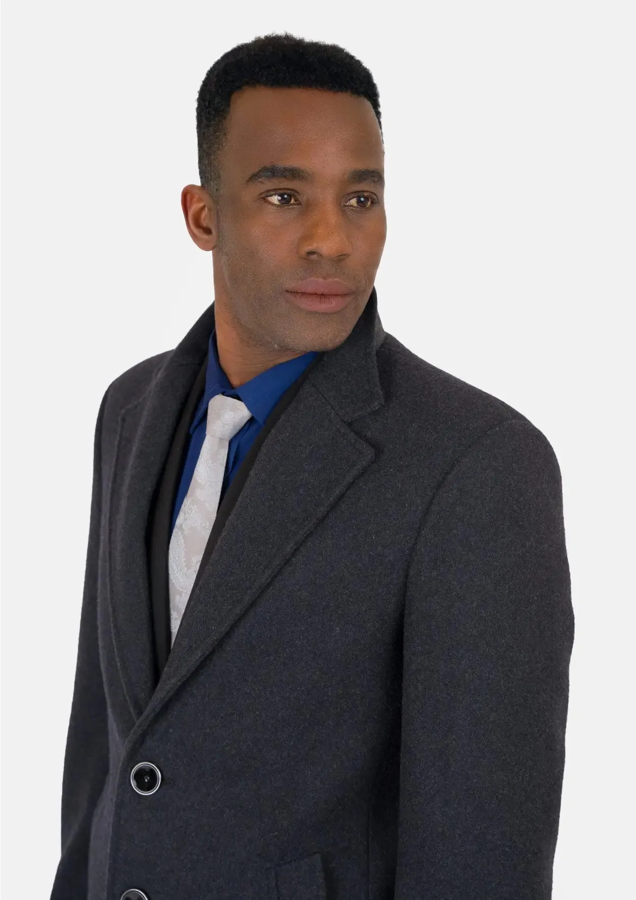 Charcoal Wool Classic Overcoat