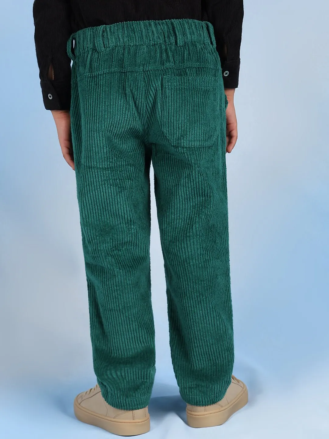 Chase Corduroy Regular Fit Casual Boys Pants - Green