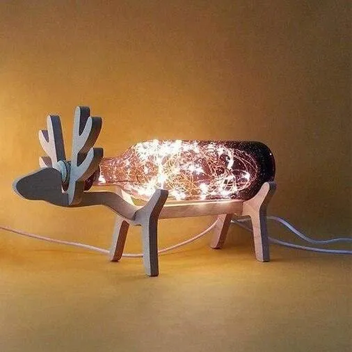 Creative Wood Deer Lamp