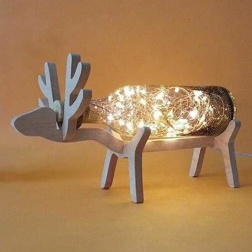 Creative Wood Deer Lamp