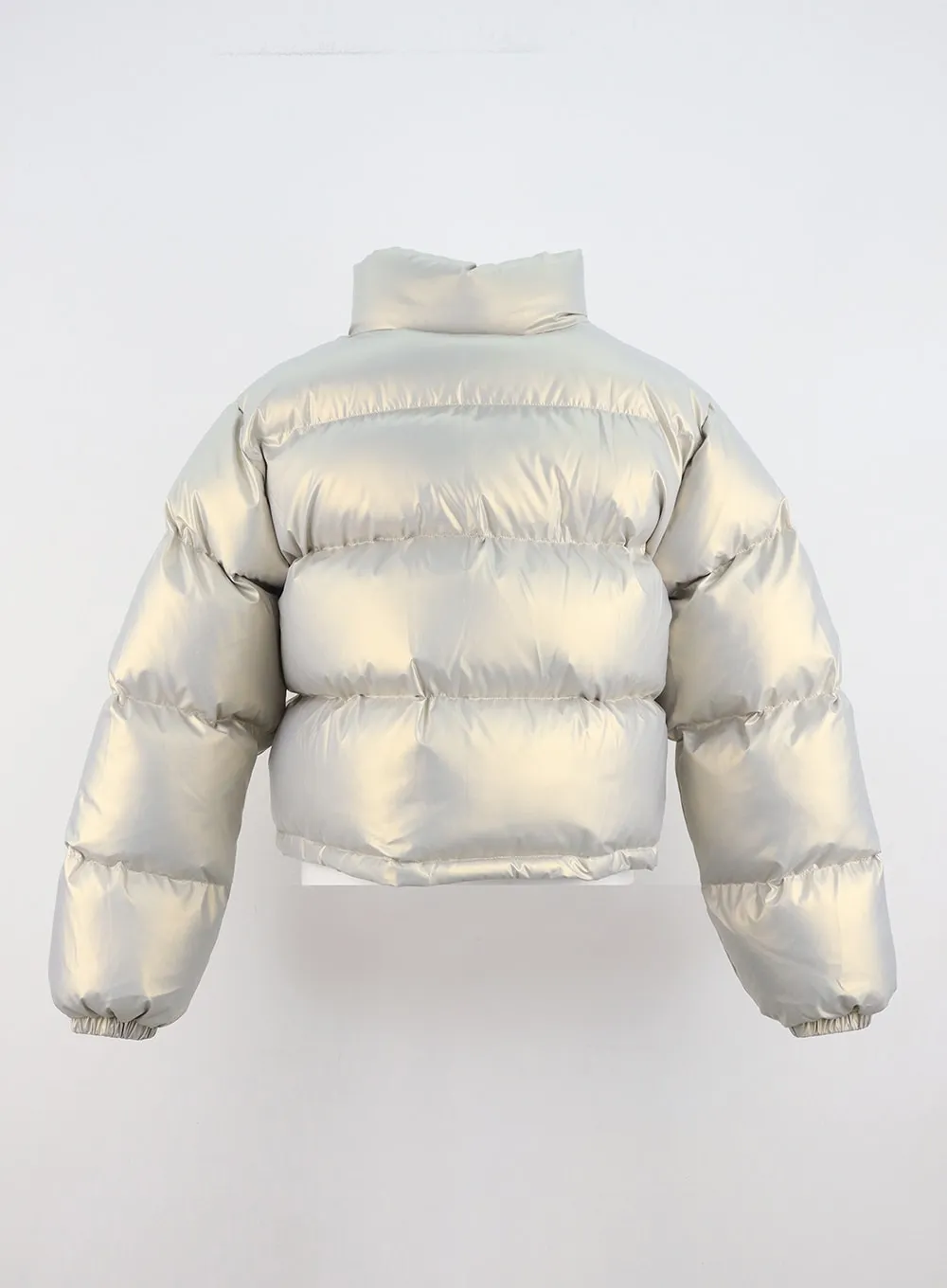 Crop Metallic Puffer Jacket IN322