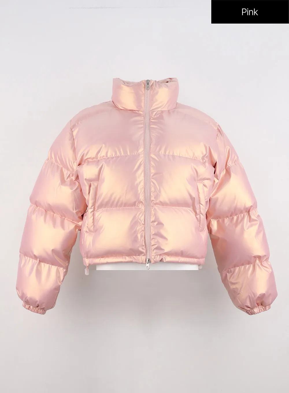 Crop Metallic Puffer Jacket IN322