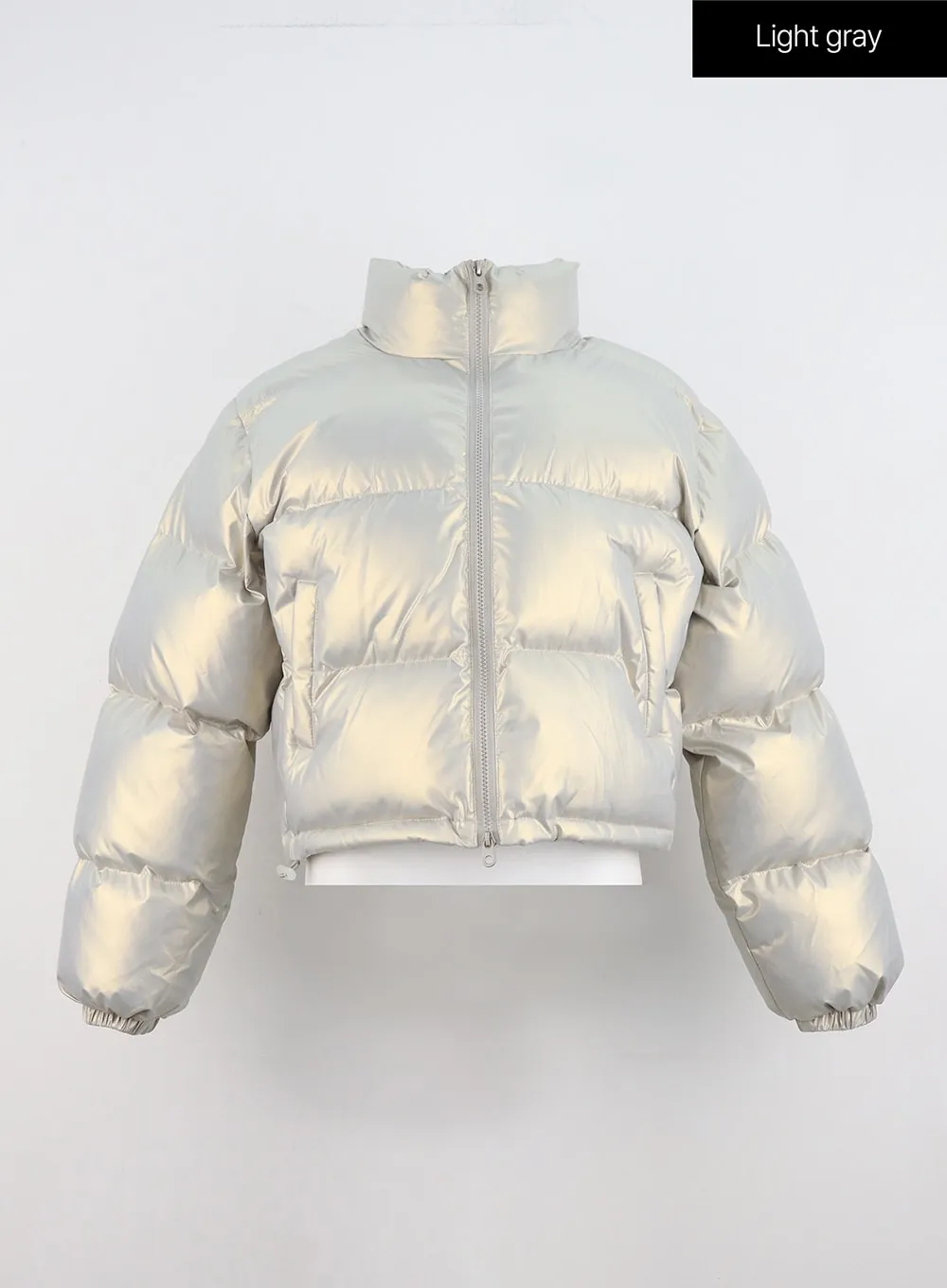 Crop Metallic Puffer Jacket IN322