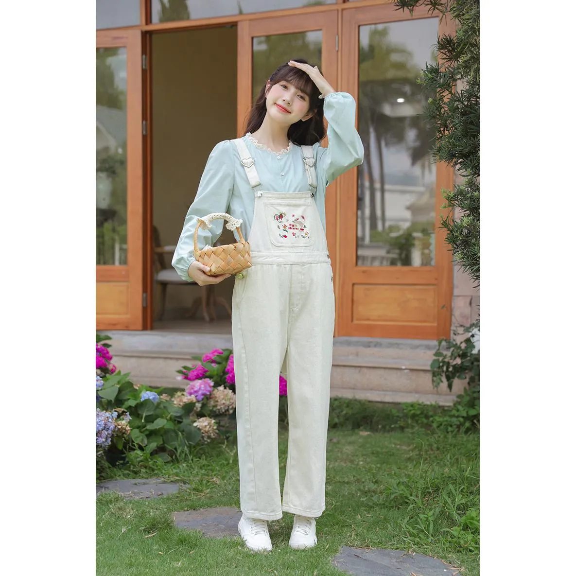 Cute Retro Loose Fit Denim Overalls