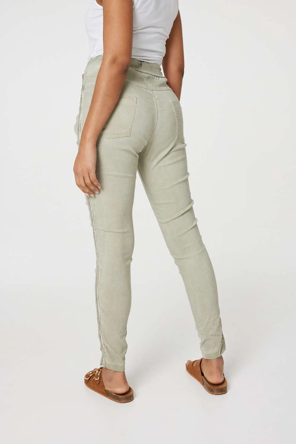 Denim Embellished Side Jeggings