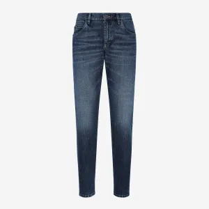 Dolce & Gabbana Dark Blue Logo Plaque Jeans