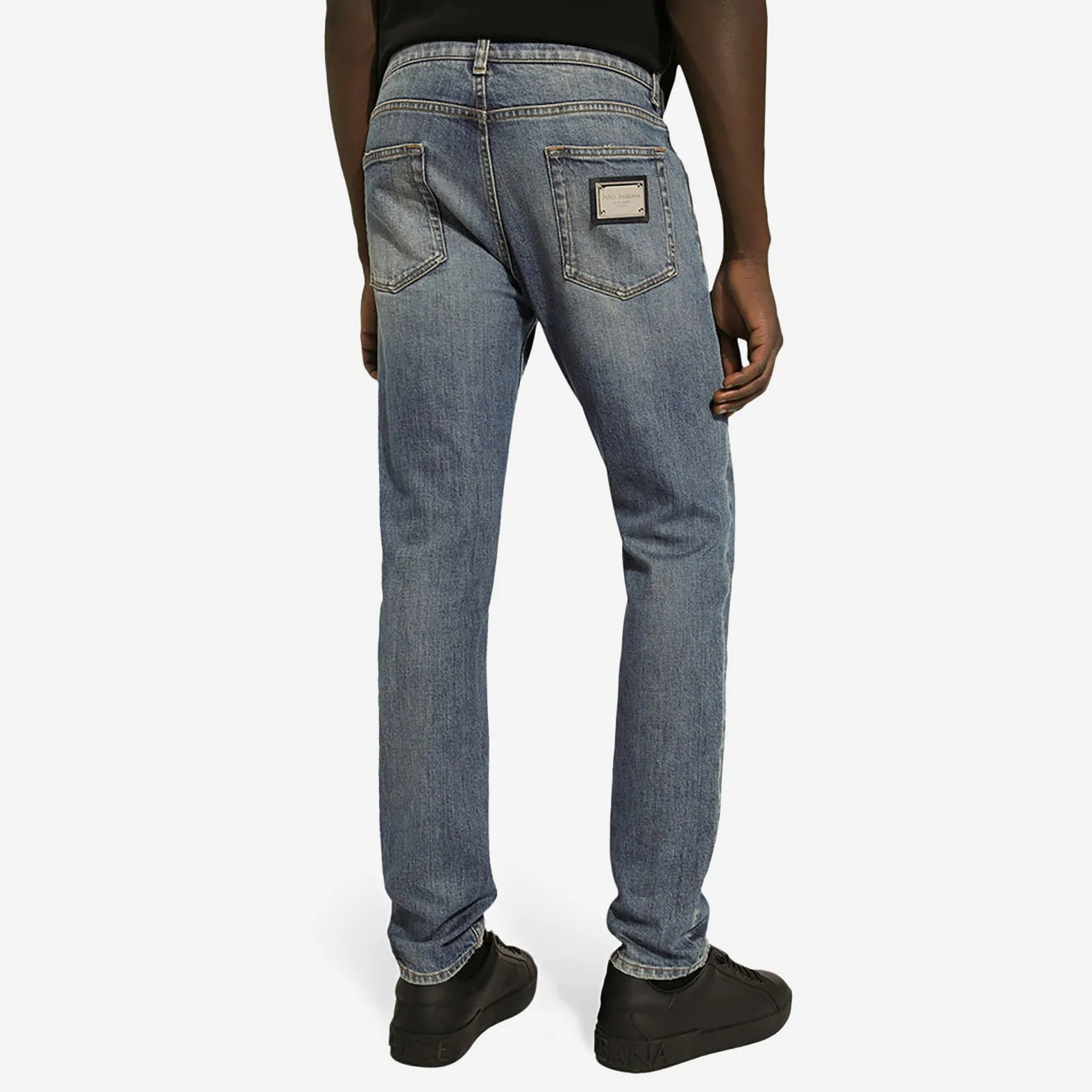 Dolce & Gabbana Logo Plaque Stretch Jeans