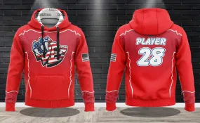 Draggin Bags Draggin Claw - Red Base America Claw Performance Hooded Sweatshirt