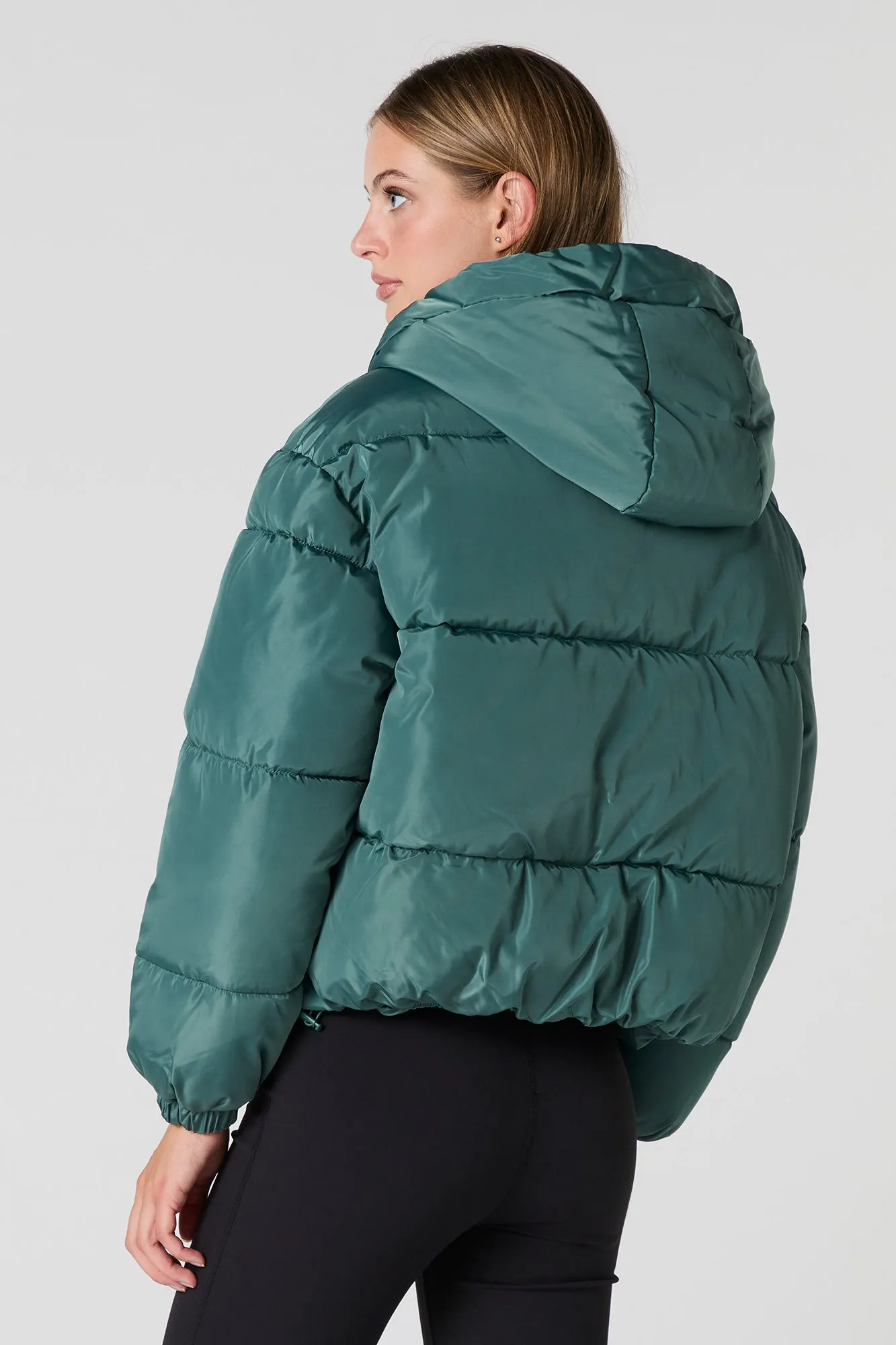 Drawstring Hood Puffer Jacket