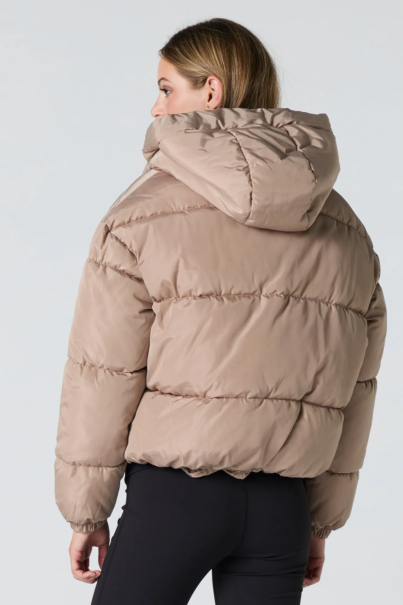 Drawstring Hood Puffer Jacket