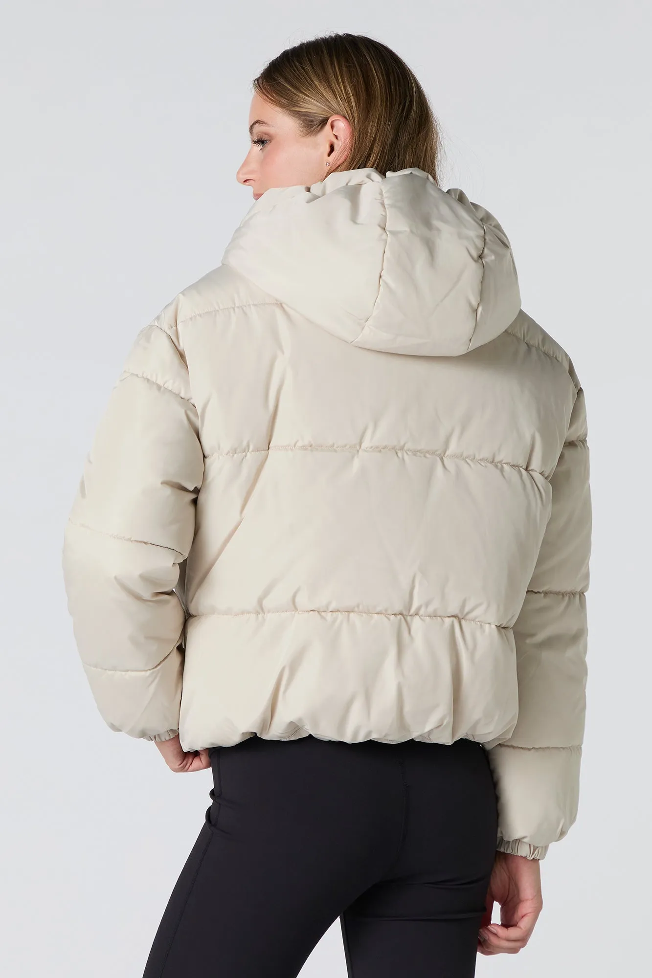 Drawstring Hood Puffer Jacket