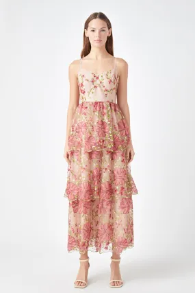 Endless Rose - Floral Embroidered Maxi Dress