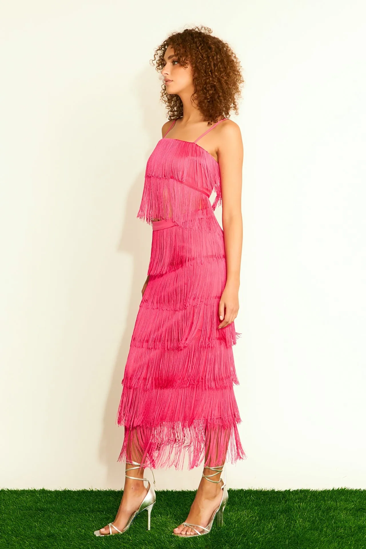 Endless Rose - Fringe Tiered Maxi Skirt