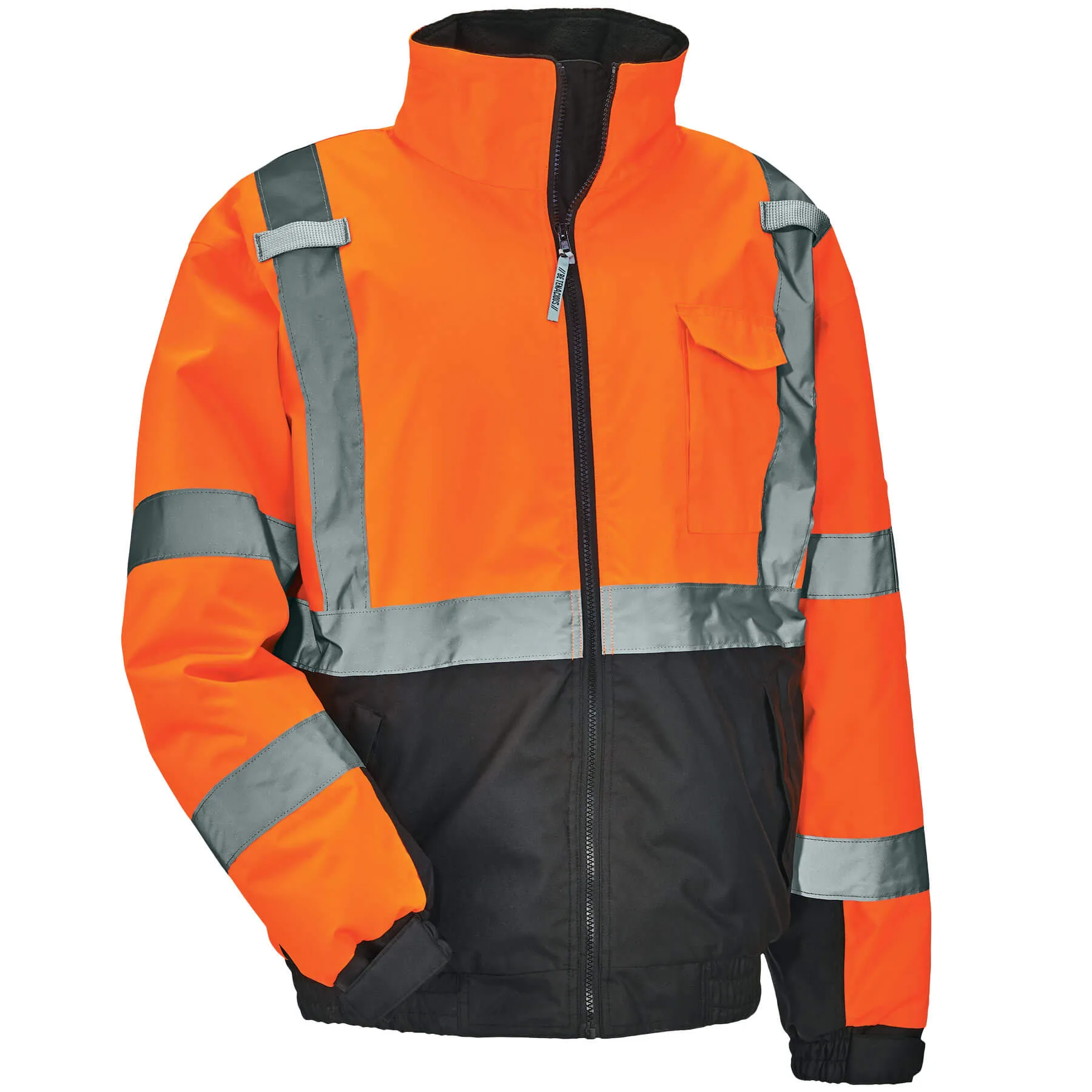 Ergodyne 25617 GloWear 8377 Type R Class 3 Quilted Bomber Jacket, 3XL, HV Orange