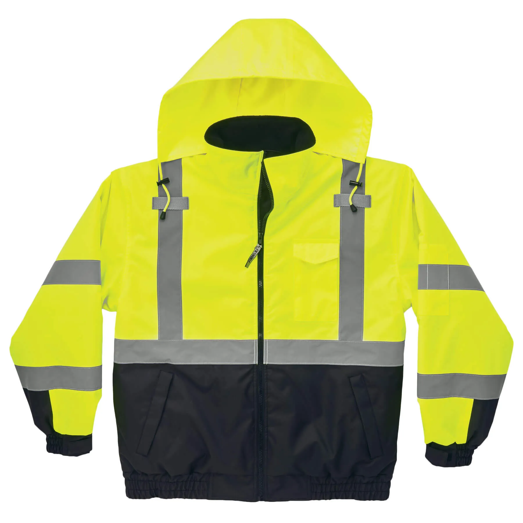 Ergodyne 25627 GloWear 8377 Type R Class 3 Quilted Bomber Jacket, 3XL, HV Lime