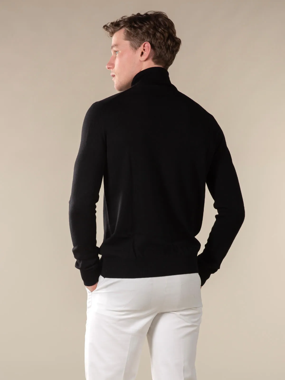 Extrafine Merino Rollneck Black