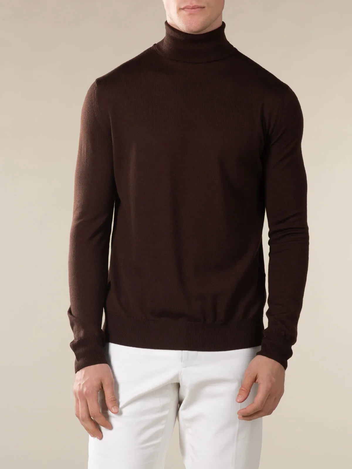 Extrafine Merino Rollneck Brown