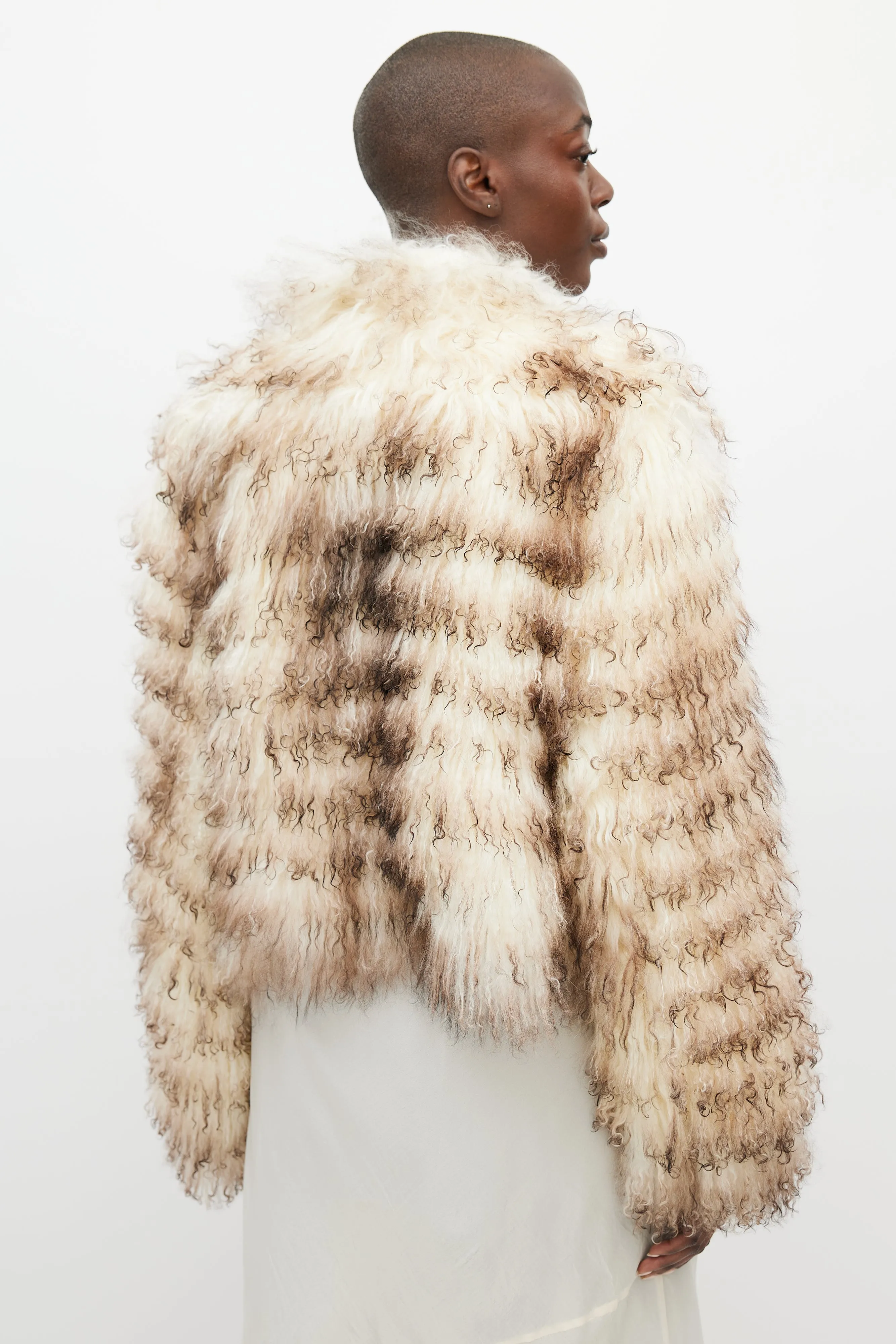 Fall 2008 White Fur & Leather Reversible Jacket