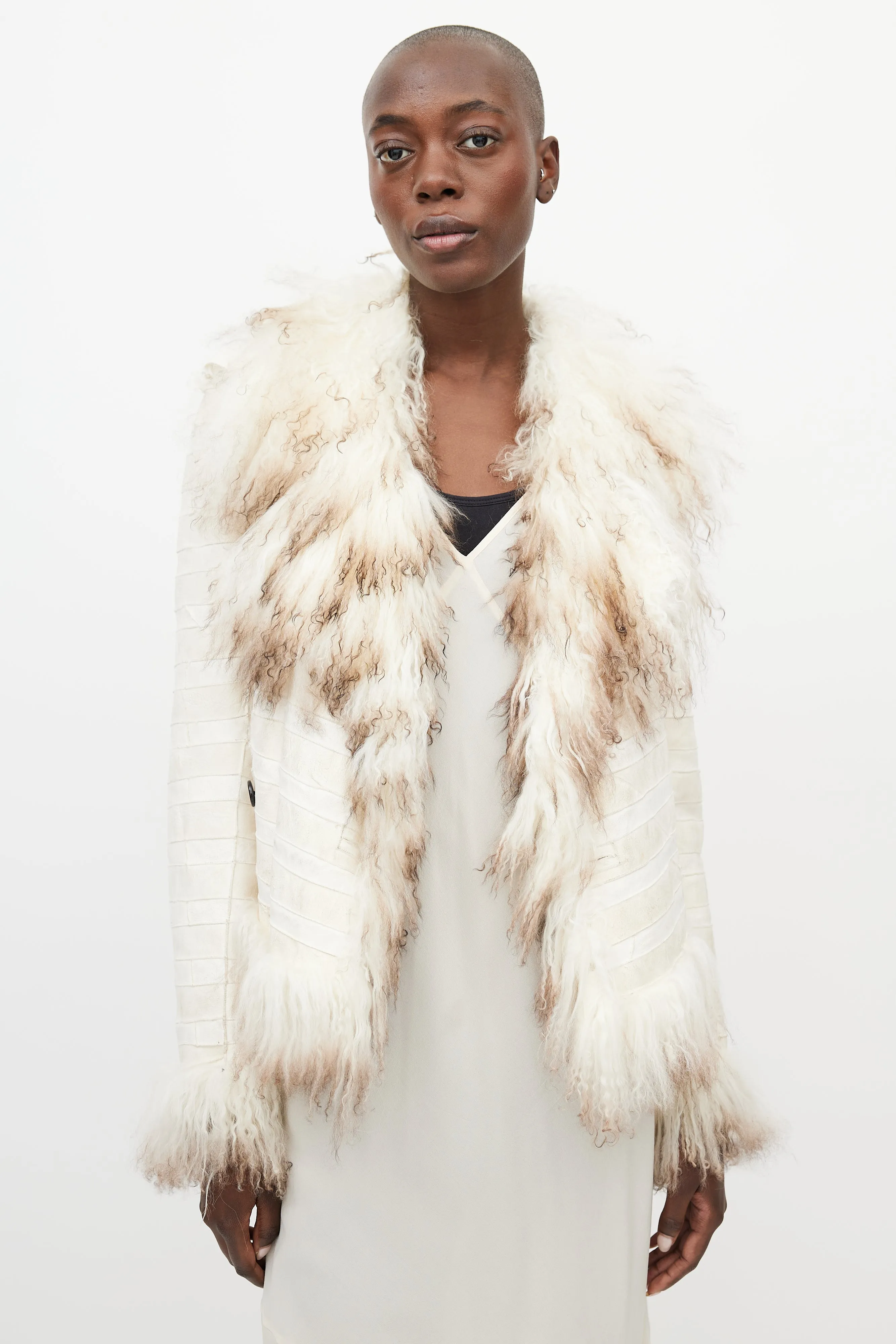 Fall 2008 White Fur & Leather Reversible Jacket