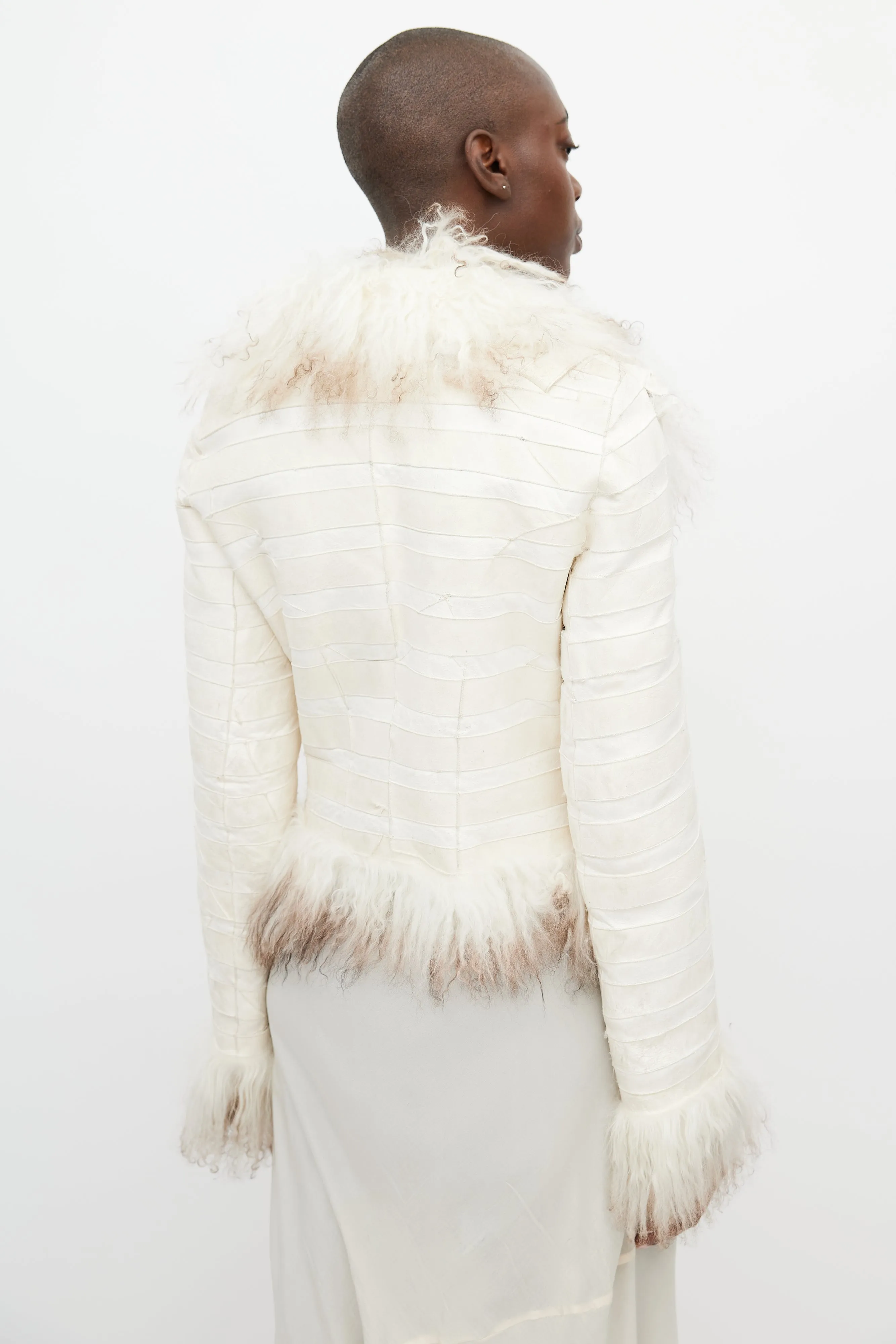 Fall 2008 White Fur & Leather Reversible Jacket