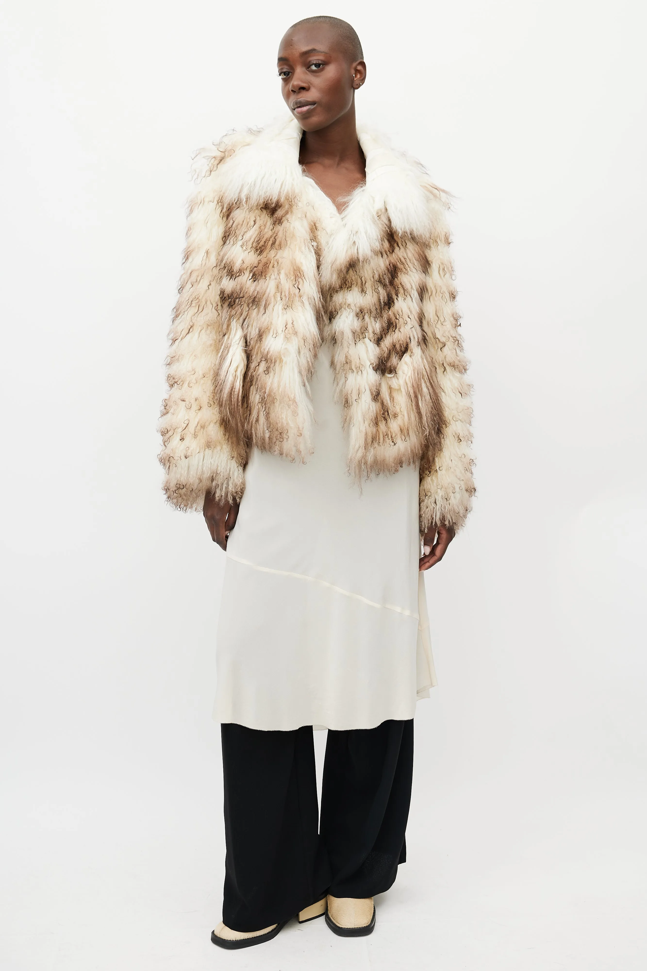 Fall 2008 White Fur & Leather Reversible Jacket