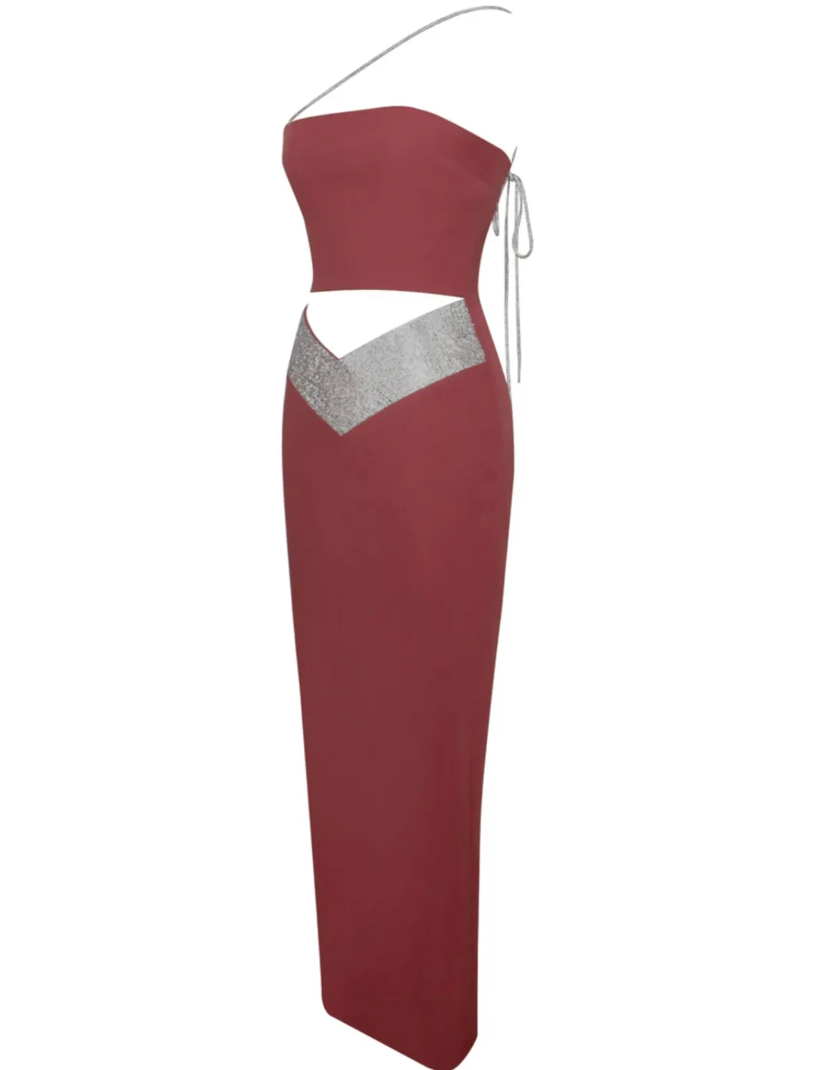 FARA CRYSTAL CUT OUT MAXI DRESS