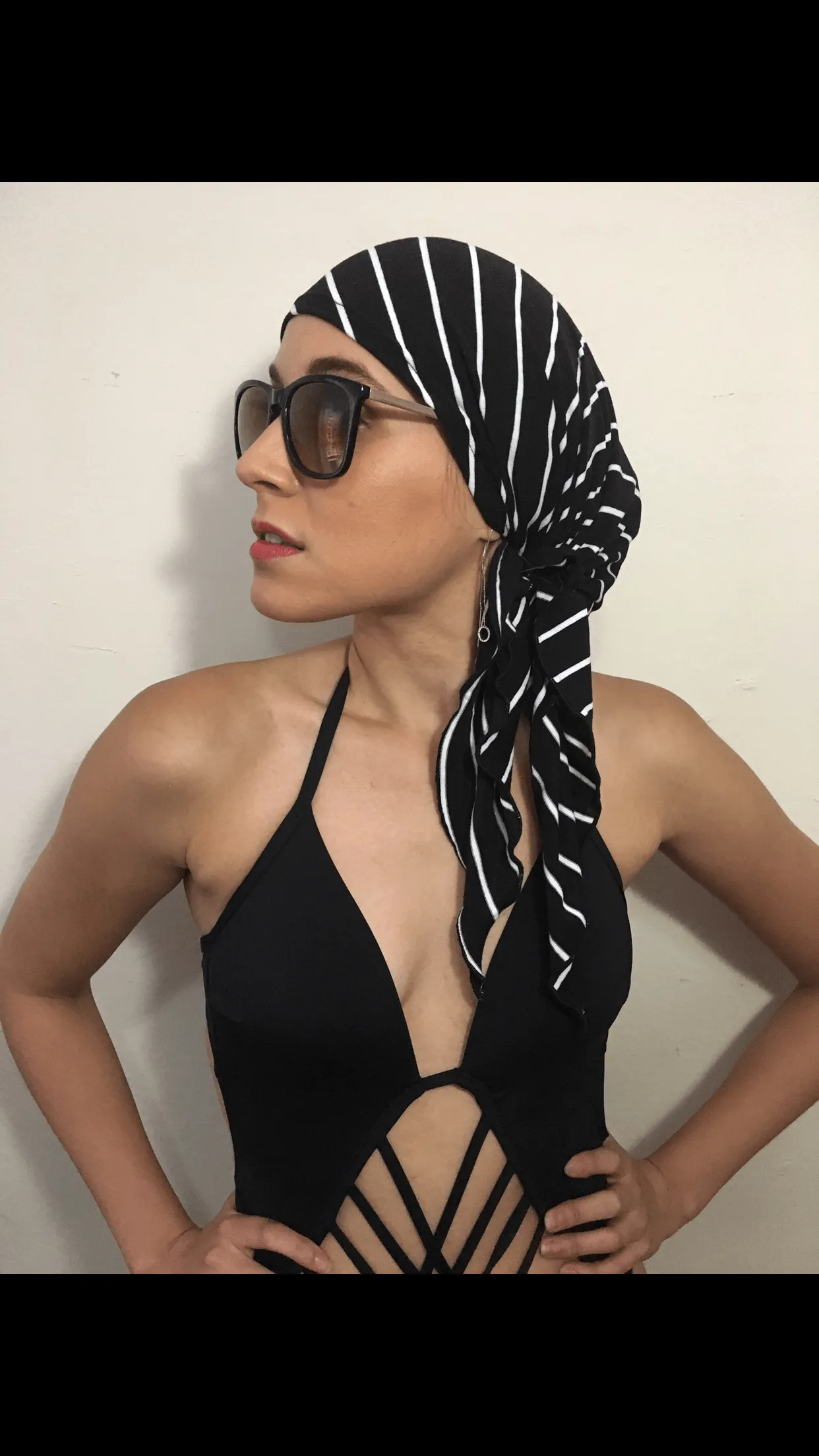 Fashion Headscarf Tie Back Nurse Cap For Hospital Durag Modern Hijab Head Scarf Wrap