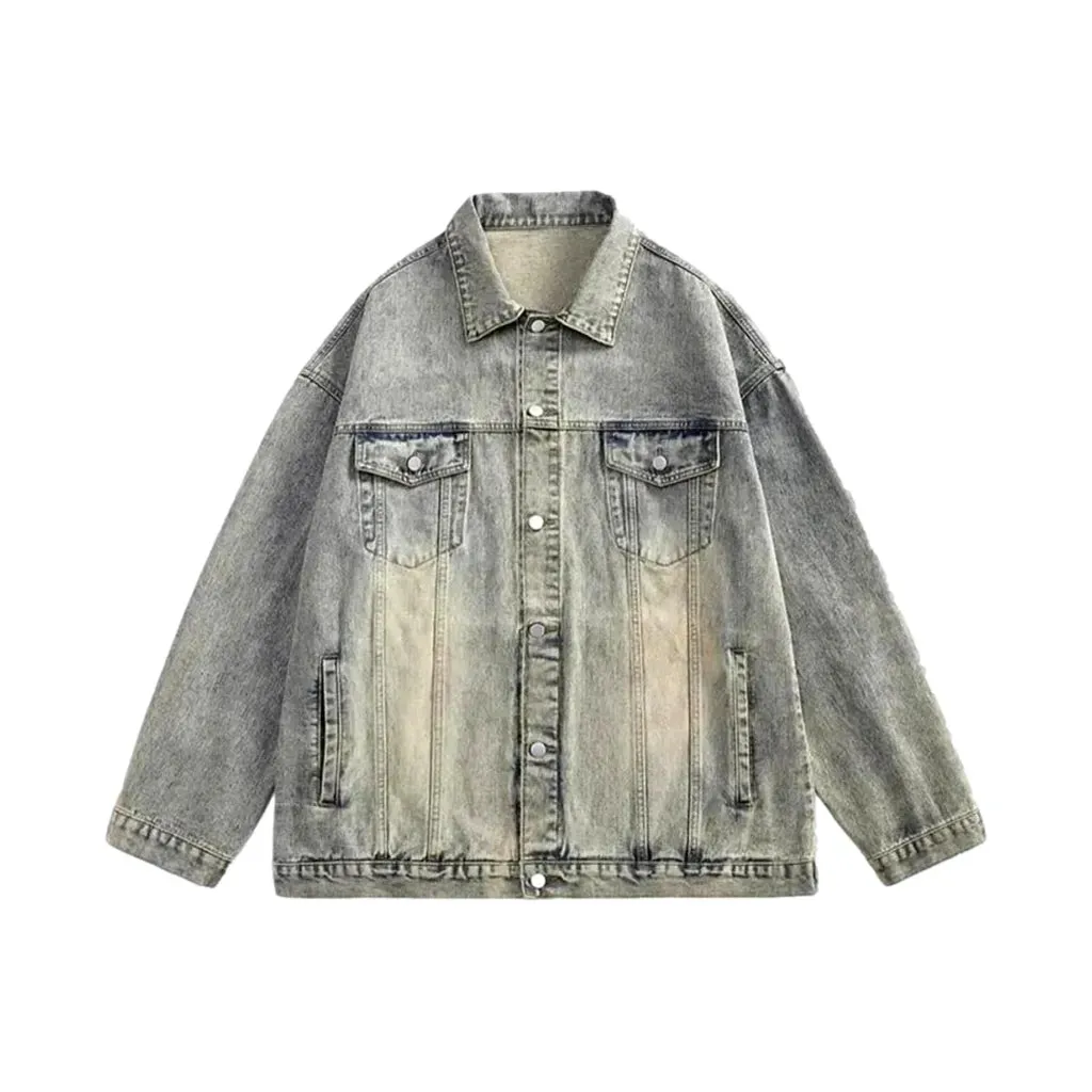 Fashionable regular fit 90s men's jean jacket