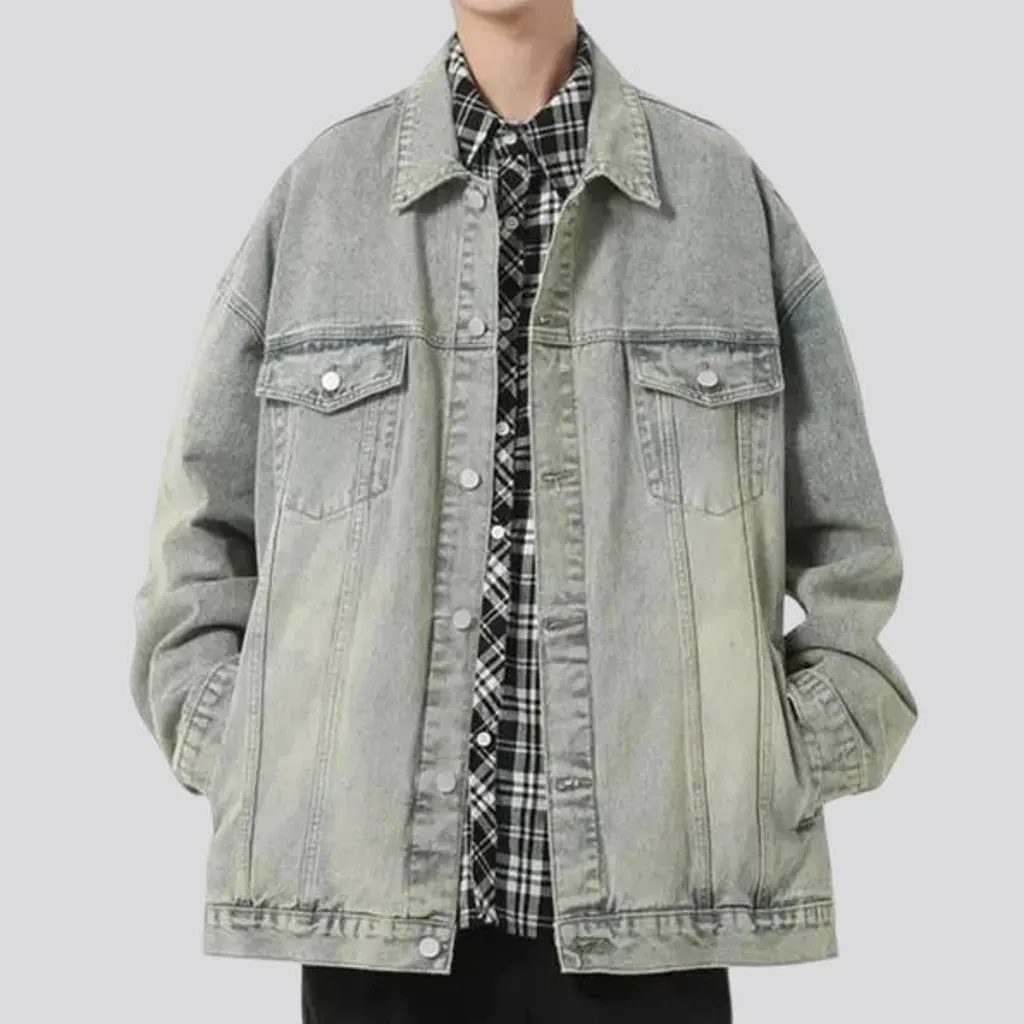 Fashionable regular fit 90s men's jean jacket