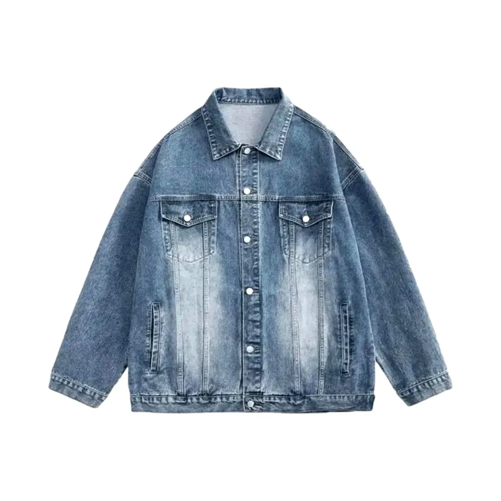 Fashionable regular fit 90s men's jean jacket