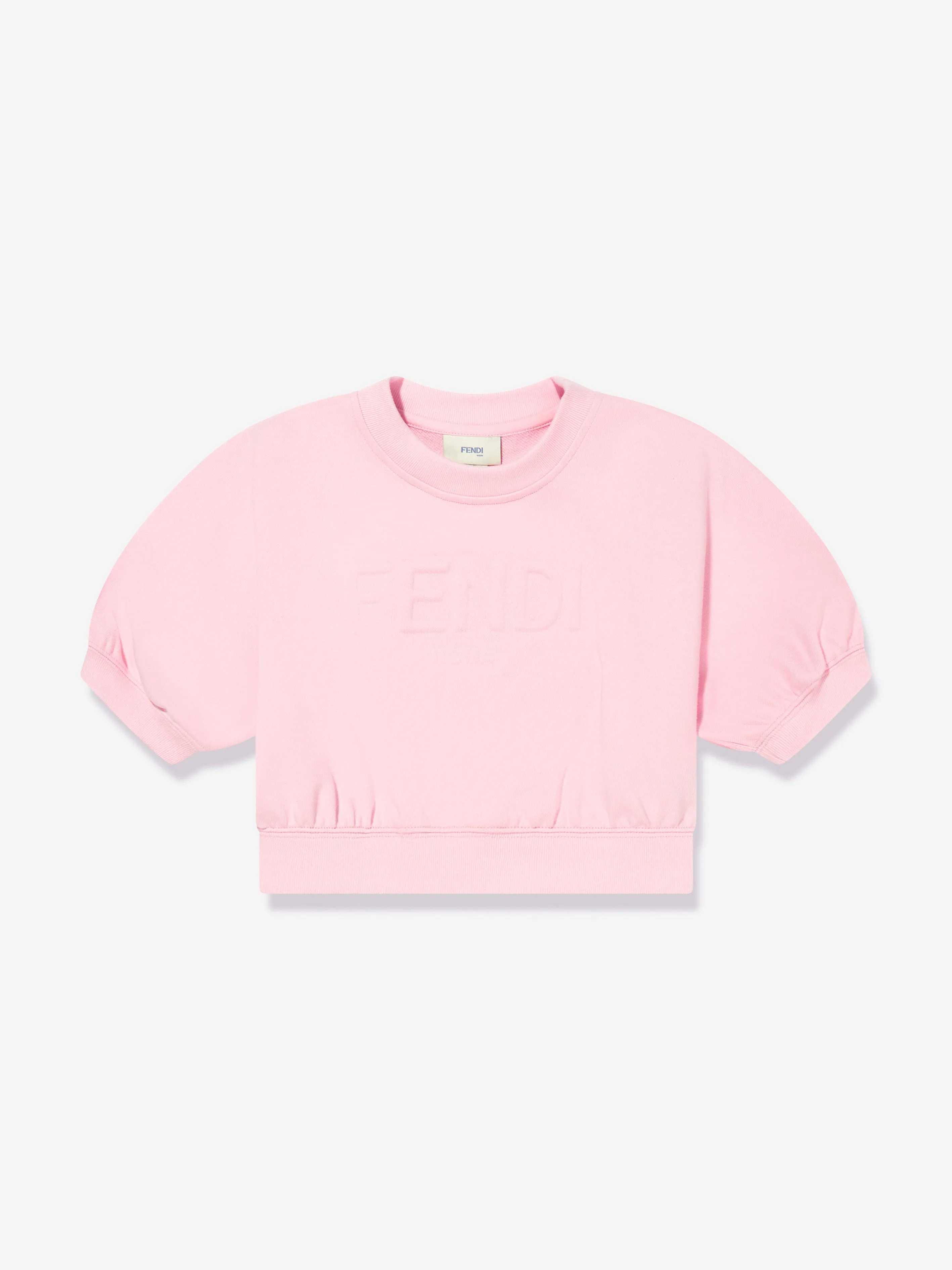 Fendi Girls Cropped Logo Sweatshirt in Pink