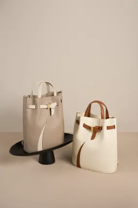 Functional Leather Bucket Bag Small Size