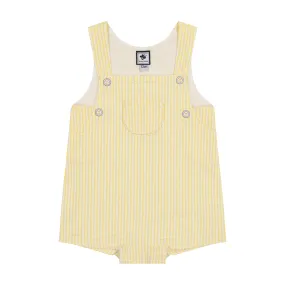 George Classic Romper Yellow Seersucker Stripe