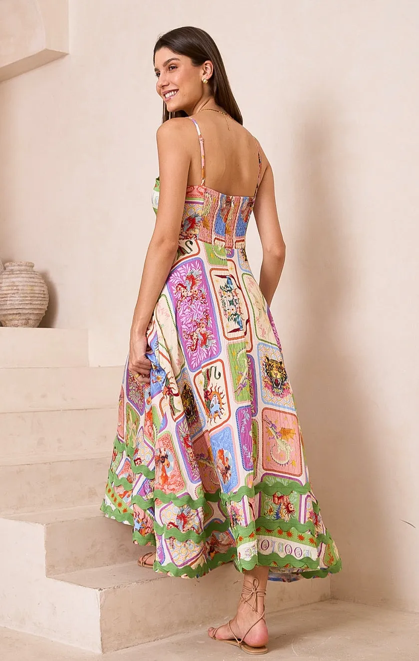 Good Fortune Ric Rac Maxi Dress