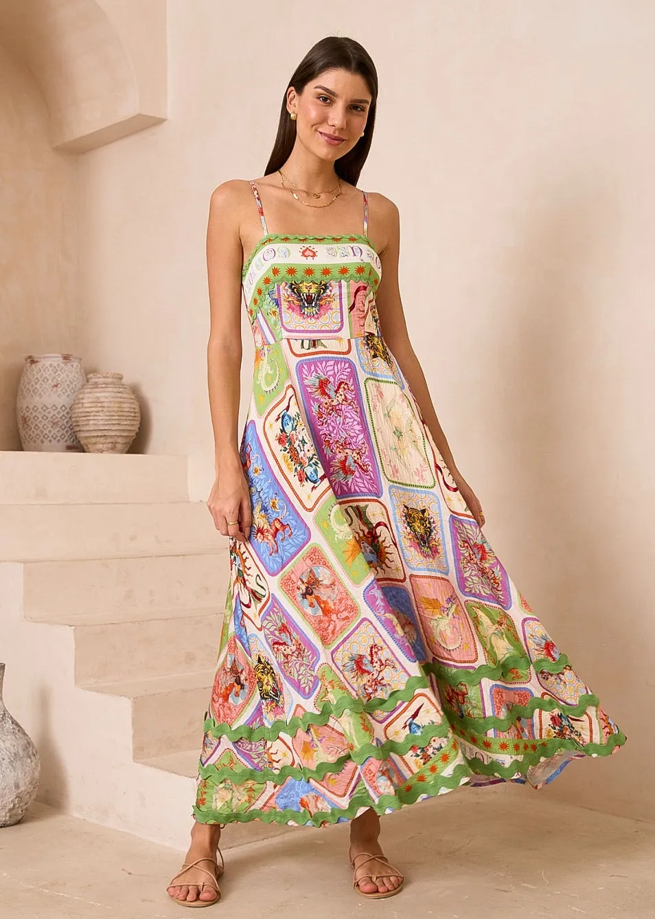 Good Fortune Ric Rac Maxi Dress