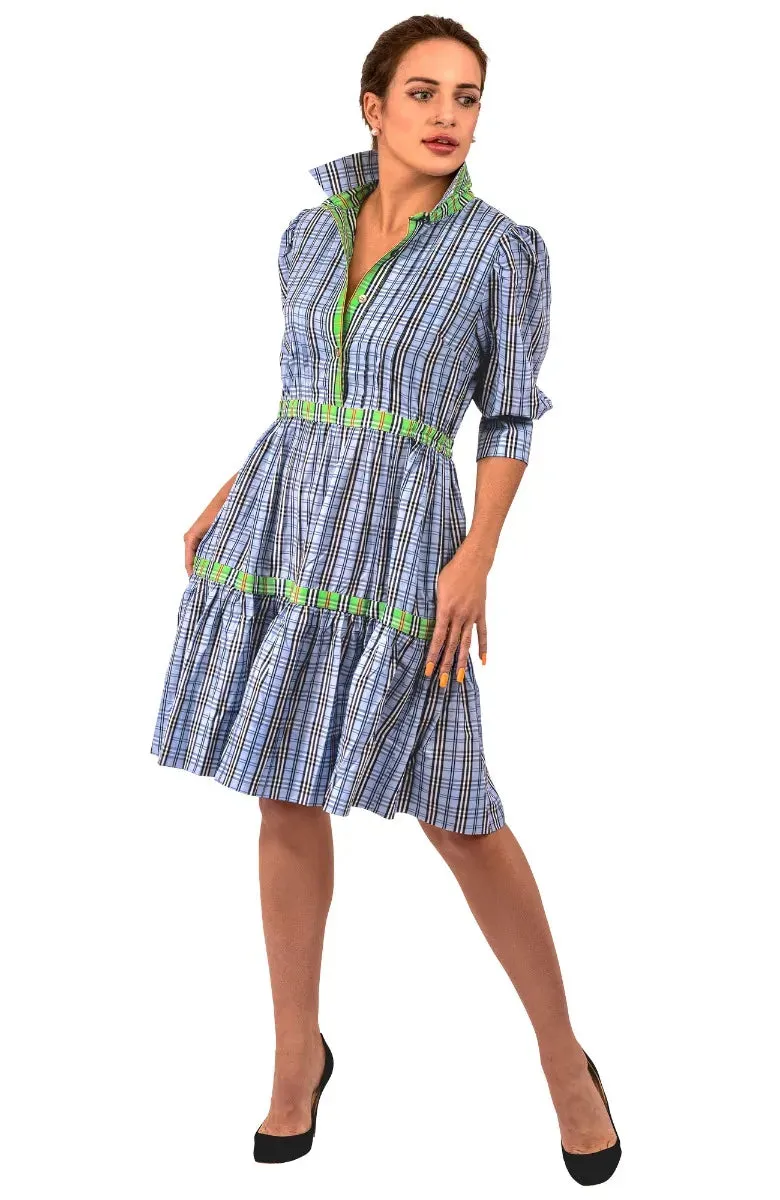 Gretchen Scott | Damsel Dress | Women's | Periwinkle Sunshine Plaid