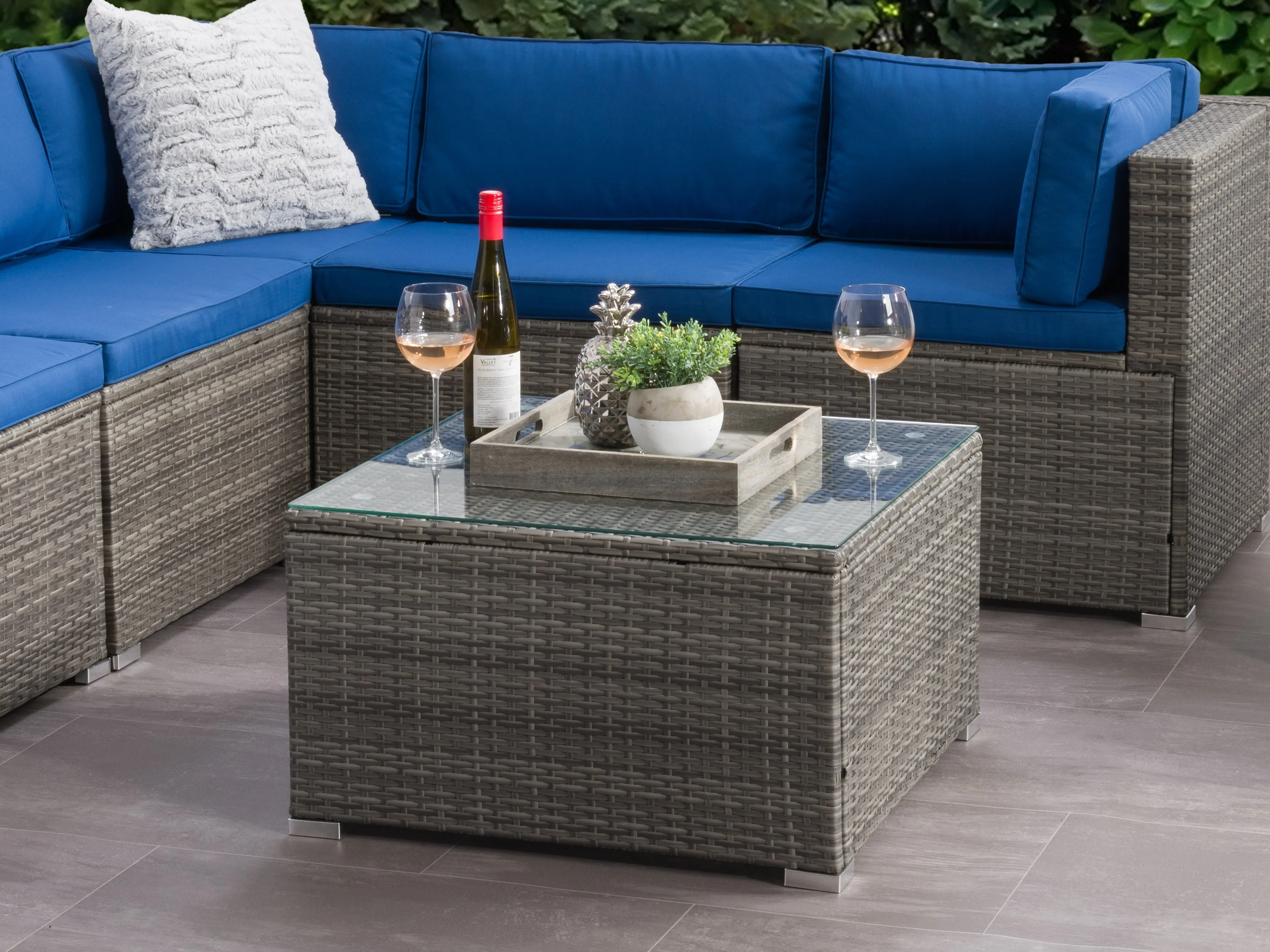 Grey Square Outdoor Coffee Table