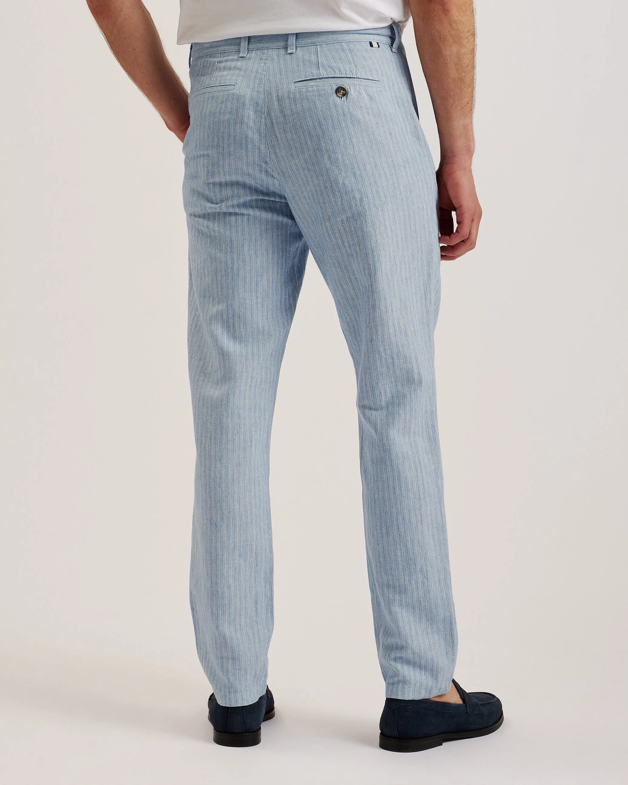 Heyes Striped Regular Trouser Pl-Blue