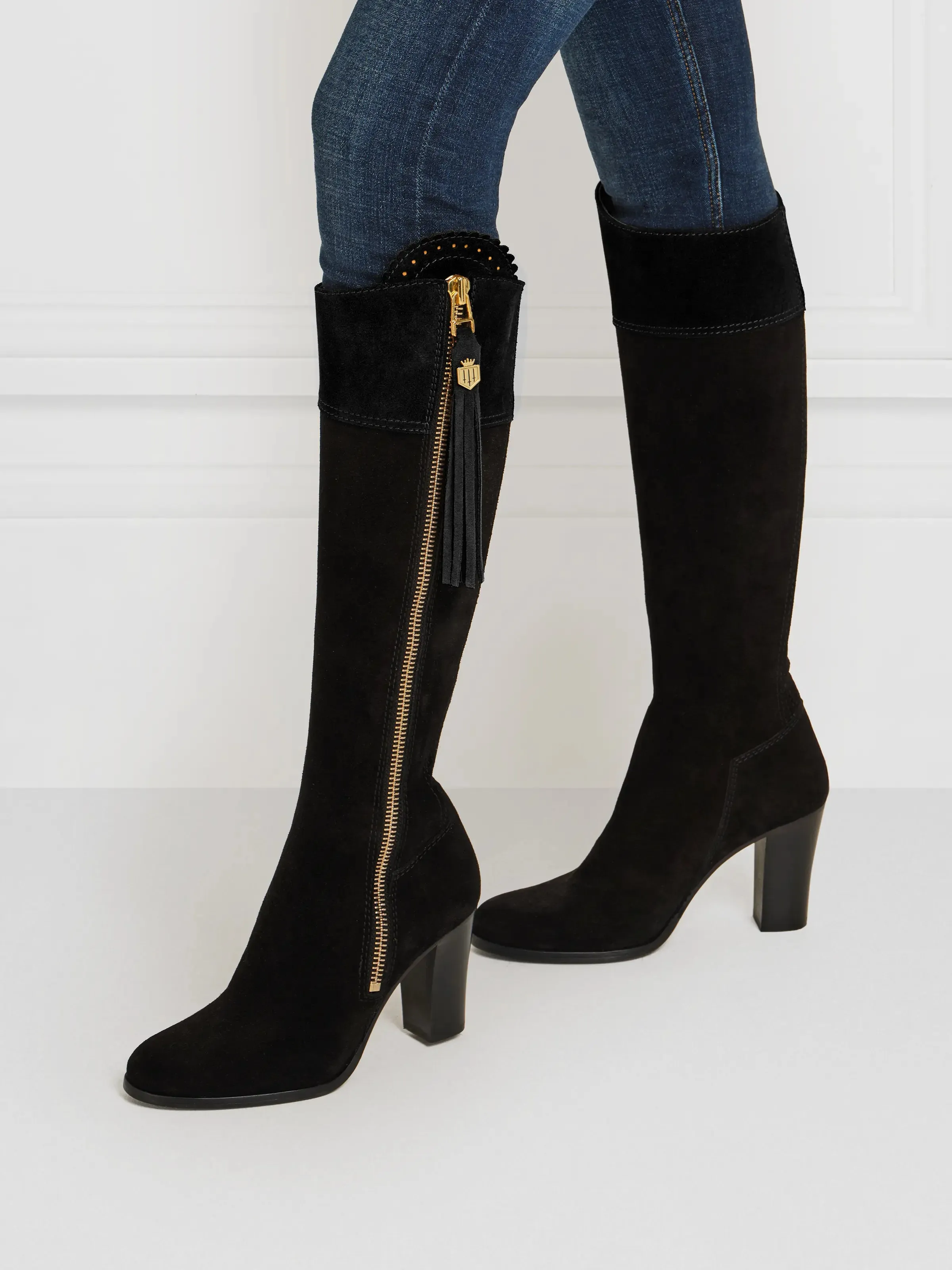 High Heeled Regina (Narrow Fit) - Black Suede