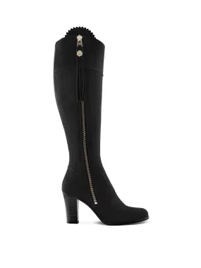 High Heeled Regina (Sporting Fit) - Black Suede