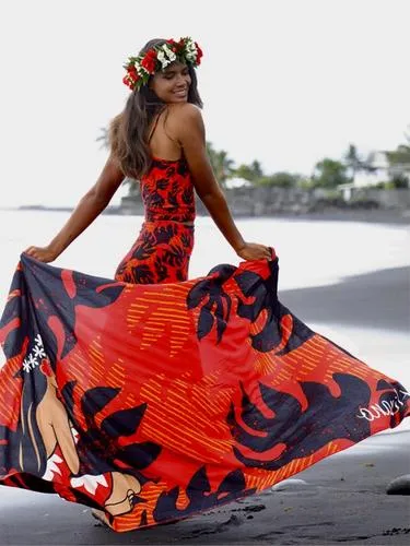 HIGH QUALITY HAND PAINTED TEXTILE FABRIC SARONG, PAREO, SHAWL, TABLECLOTH, SIGNED BY THE ARTIST: VIBRANT RED HIBISCUS AND BUTTERFLIES, SUPERB RICH COLORS 70" x 48" (no 1C)