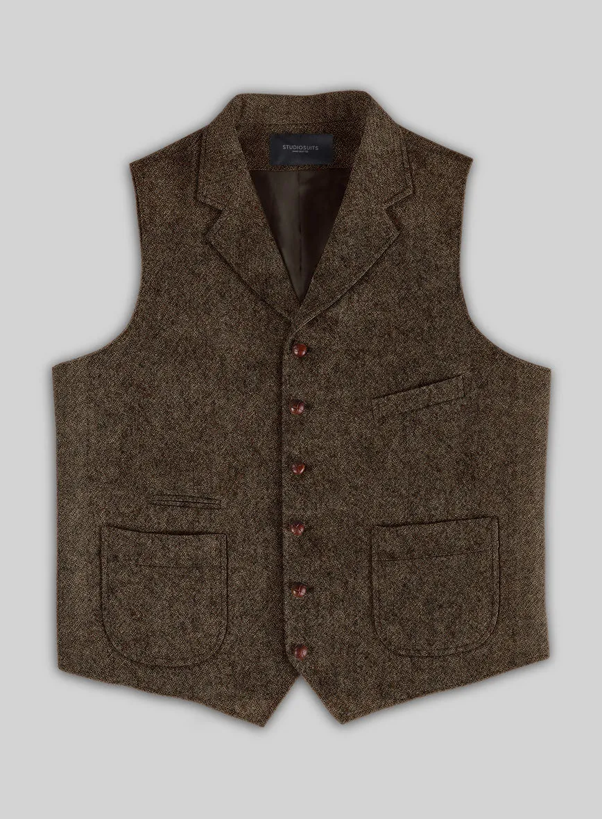 Highlander Dark Brown Tweed Hunting Vest