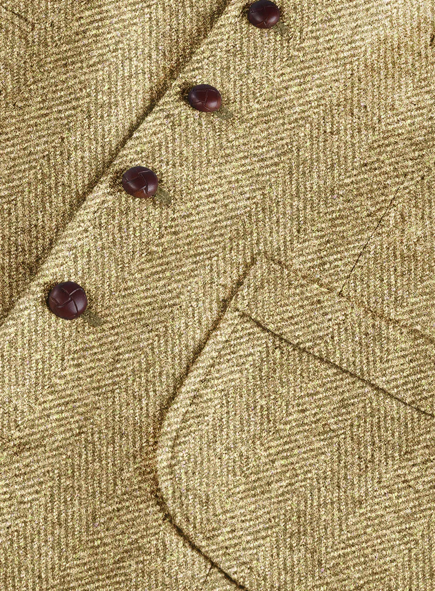 Highlander Heavy Beige Herringbone Tweed Hunting Vest