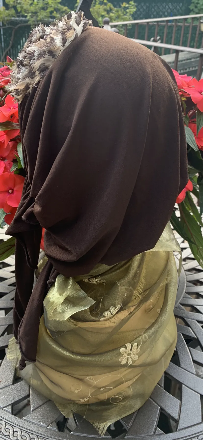 Hijab Hair Scarf Tichel Tie Back Hat Lycra Dressy Pre-Tied Scarf With Beautiful Floral Design | Made in USA