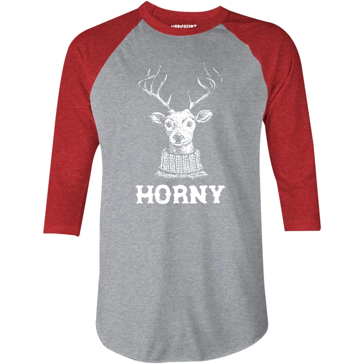 Horny Reindeer - 3/4 Sleeve Raglan T-Shirt