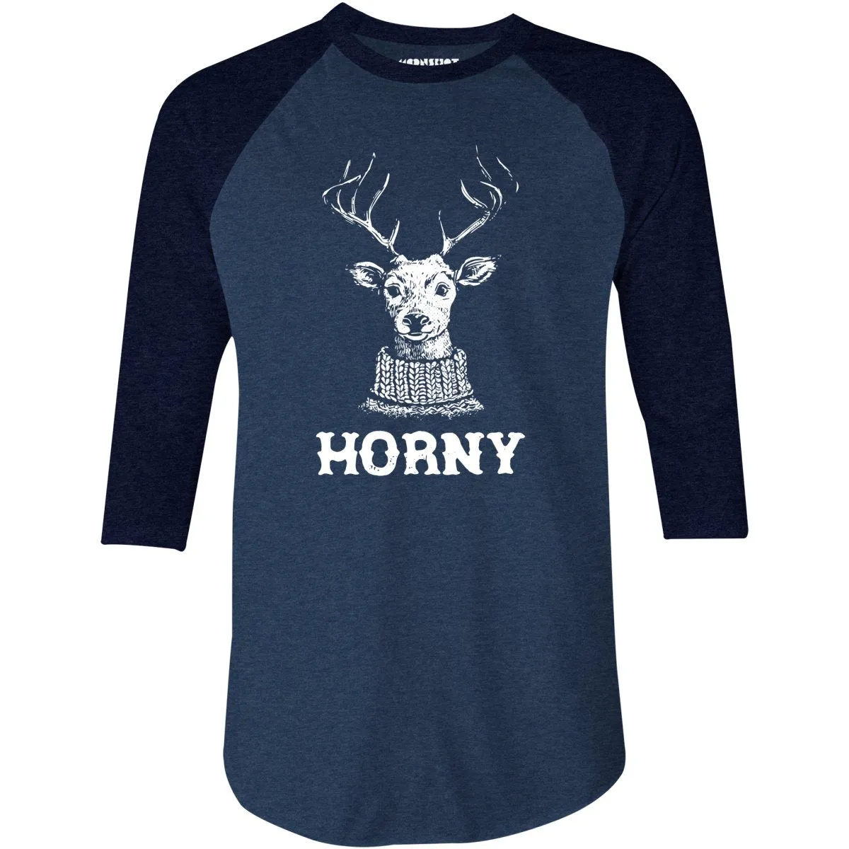 Horny Reindeer - 3/4 Sleeve Raglan T-Shirt