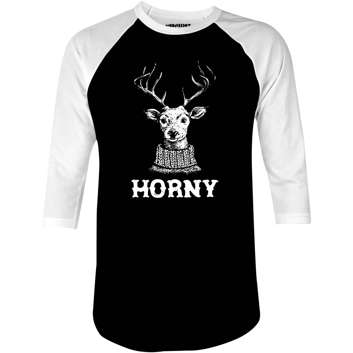 Horny Reindeer - 3/4 Sleeve Raglan T-Shirt