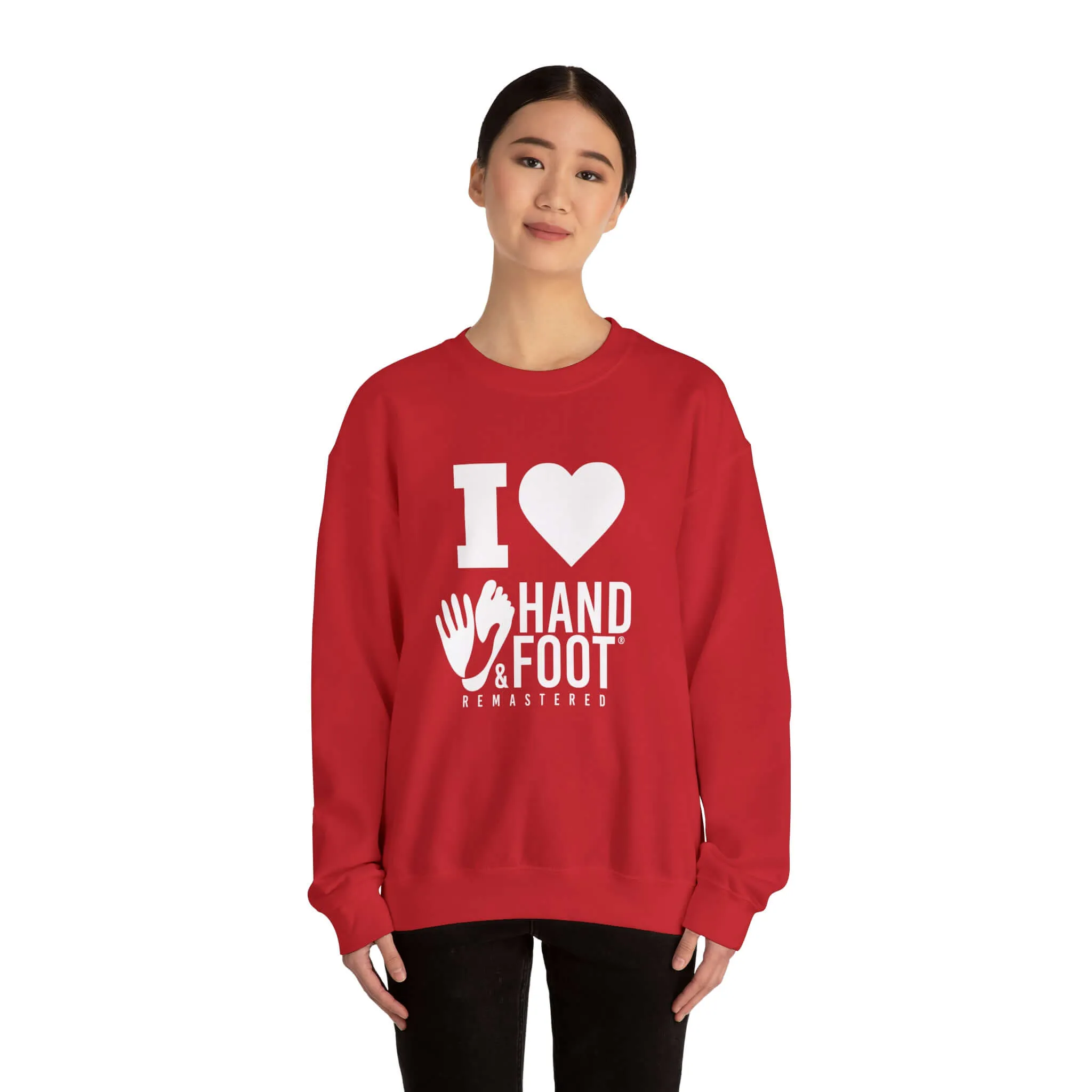 I Love Hand & Foot Unisex Heavy Blend™ Crewneck Sweatshirt