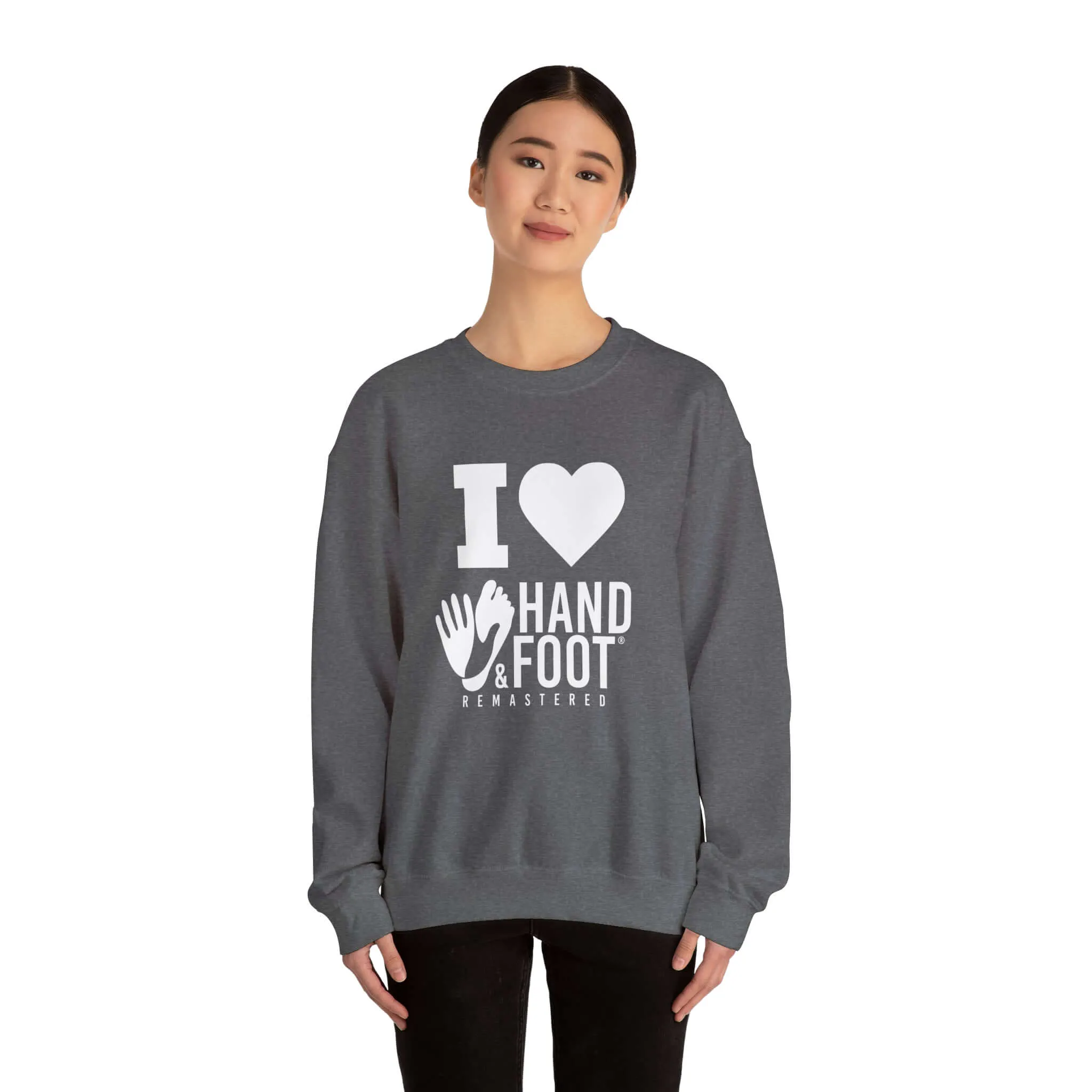 I Love Hand & Foot Unisex Heavy Blend™ Crewneck Sweatshirt